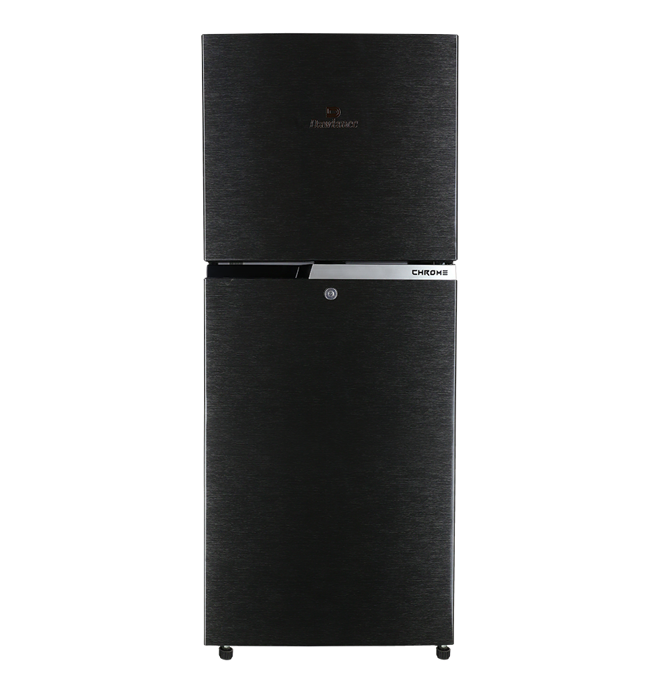9178LF Chrome Hairline Black Double Door Refrigerator
