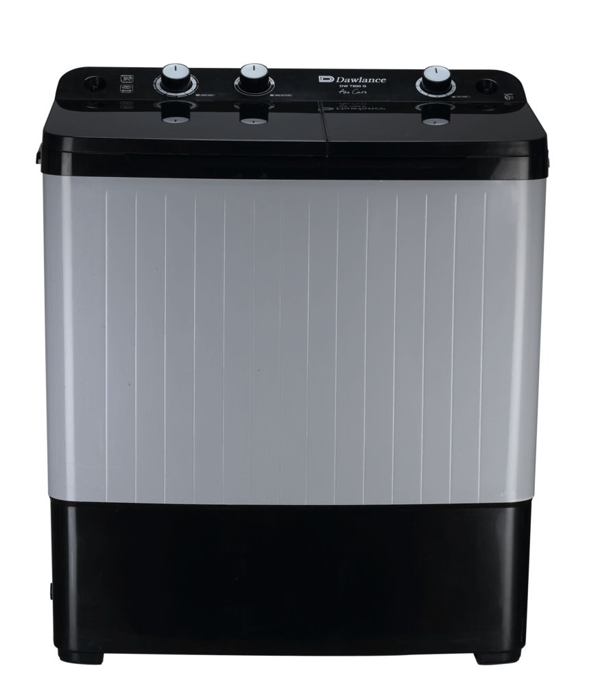 DW-7500 TWIN TUB GLASS LID BLACK/GREY Twin Tub Washing Machine
